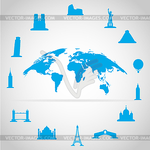 Travel and tourism background - royalty-free vector clipart