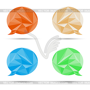 Dialogue bubbles set. low poly in triangles - vector clip art