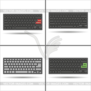 Set of keyboard with shadow - vector clipart