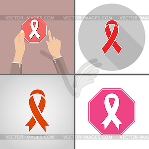 Set of cancer ribbon - vector clipart