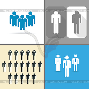 Set of employee men - vector image