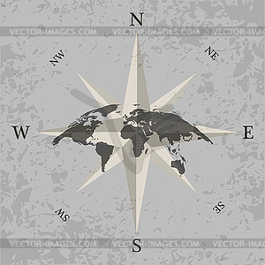 Карта мира. Старый текстуру бумаги. Гранж эффекты - клипарт в векторном формате