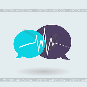 Modern logo stay chatting. life online. - vector image