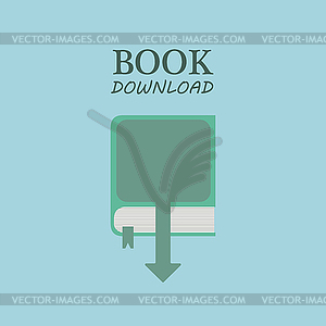 Icon download books online - vector clipart