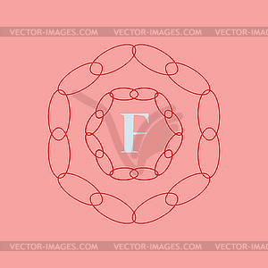 Icon letter F in beautiful design for logo and - vector clip art