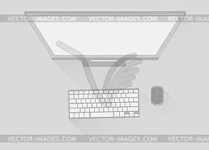 Stylish office space for productive work. Stock - vector clip art