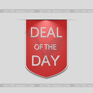 Deal of day vertical ribbon bookmark tag element fo - vector image