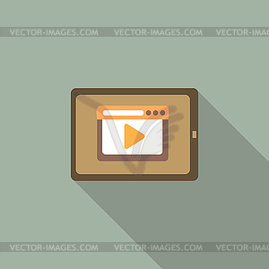 Flat clean video player for web and mobile apps in - vector EPS clipart