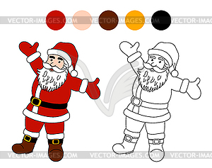 Coloring Book: Santa Clause. Christmas Theme for - vector image