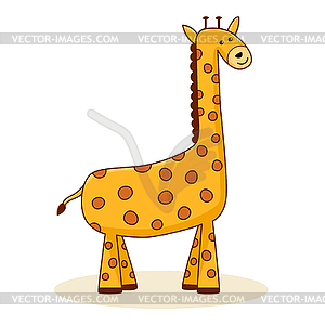 Cute cartoon giraffe - color vector clipart
