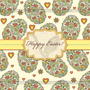 Floral easter card - vector image