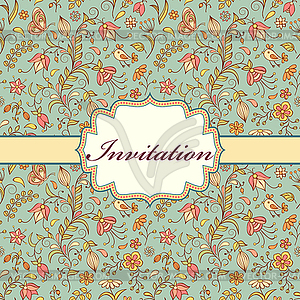 Floral invitation card - vector clipart