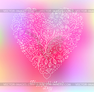Floral heart - vector clip art