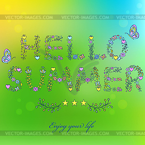 Hello summer - vector clipart