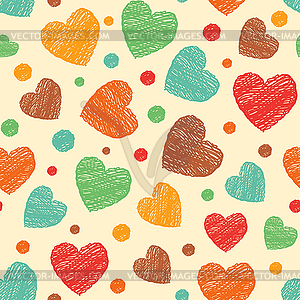 Scribbled hearts - vector image