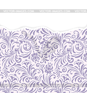 Floral pattern with torn paper - vector image