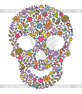 Floral skull - vector clipart