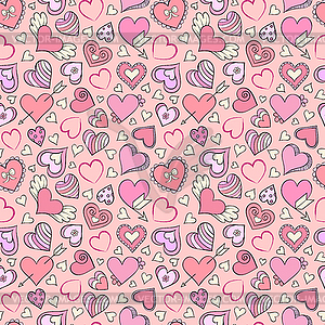Pattern with hearts - vector clipart
