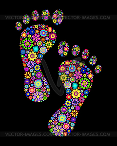 Colorful footprints - vector clipart