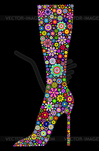 Flower boot - vector clipart