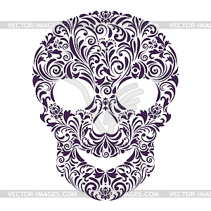 Floral skull - vector image