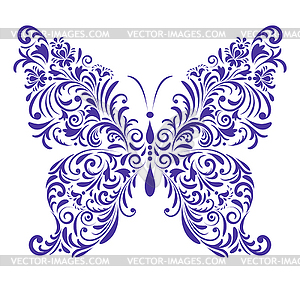 Abstract floral butterfly - vector EPS clipart