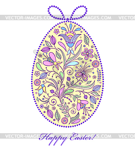 Colorful floral easter egg - vector clipart