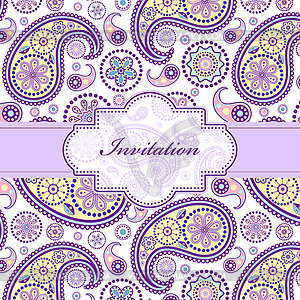 Colorful floral invitation card - vector image