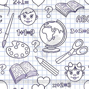 Back to school pattern - vector image