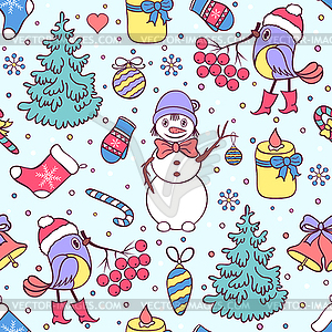 Colorful seamless christmas pattern - vector clip art