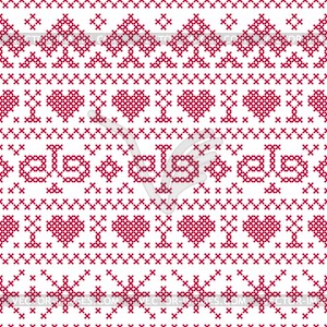 Embroidery cross stitch style - vector clip art