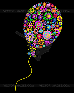 Floral balloon - vector clipart