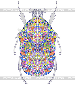 Colorful beetle - vector clip art