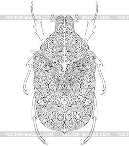 Beetle - white & black vector clipart