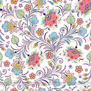 Colorful floral seamless pattern - vector image