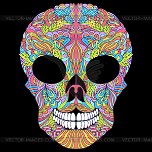 Цветочный череп - изображение в векторе / векторный клипарт