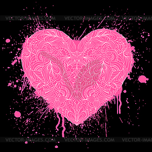 Grunge heart - vector clipart