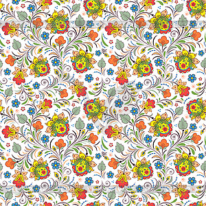 Русский цветочный орнамент - изображение в векторном формате