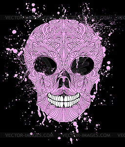 Grunge skull - vector image
