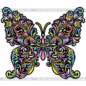 Floral butterfly - vector clipart