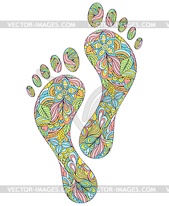 Human footprints - color vector clipart