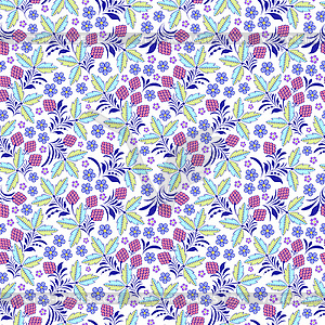 Colorful floral seamless pattern - vector clipart