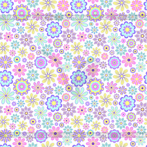 Seamless pattern with pastel flowers - vector clipart