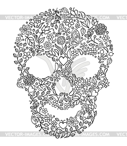 Floral skull - vector clipart / vector image