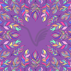 Abstract colorful feathers - vector image