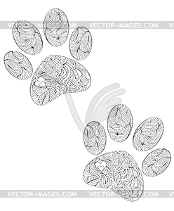 Животное лапа печати - иллюстрация в векторном формате