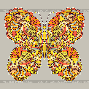 Abstract butterfly on gray background - vector image