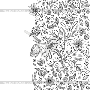 Pattern with abstract flowers - vector EPS clipart