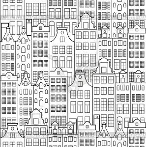 Pattern with old building - vector clipart