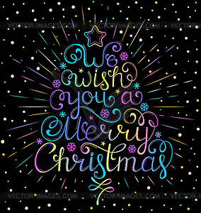 Christmas wish with rays - vector clipart